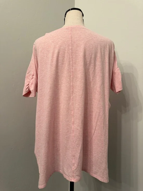 Lululemon My Mantra Tee Pink V Neck Short Sleeve High Low Side Slit XL Read - Picture 5 of 6